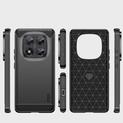 „Mofi“ Carbon Kõva silikoon (TPU) kaaned - must (Redmi Note 14 Pro 5G)