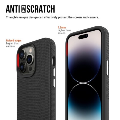 „TUKU“ Shockproof kõva silikoonümbris - must (iPhone 15 Pro Max)