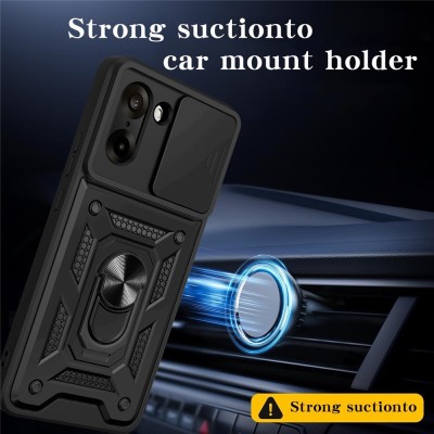 "AMORUS" Kickstand Tugevdatud turvalisus ümbris - must (OnePlus Nord CE5 / Ace 5 Racing)