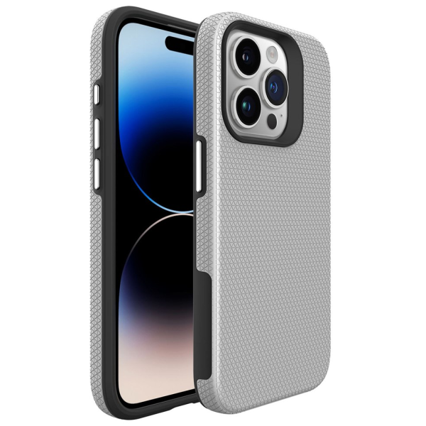 „TUKU“ Shockproof kõva silikoonümbris - hõbedane (iPhone 16 Pro Max)