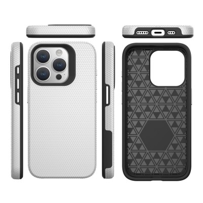 „TUKU“ Shockproof kõva silikoonümbris - hõbedane (iPhone 16 Pro Max)