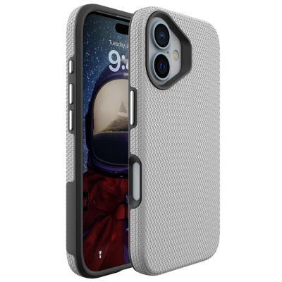 „TUKU“ Shockproof kõva silikoonümbris - hõbedane (iPhone 16)