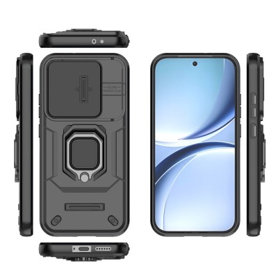 "Mozhi" Kickstand Tugevdatud turvalisus ümbris - must (Poco X8 Pro / Redmi Turbo 5)