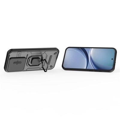 "Mozhi" Kickstand Tugevdatud turvalisus ümbris - must (Poco X8 Pro / Redmi Turbo 5)