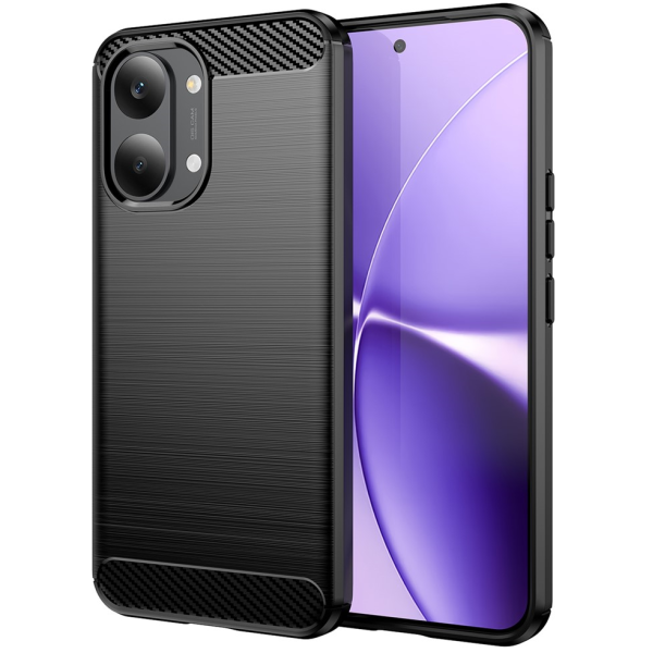 "AILES" Carbon kõva silikoon (TPU) ümbris – must (Poco X8 Pro Max / Redmi Turbo 5 Max)