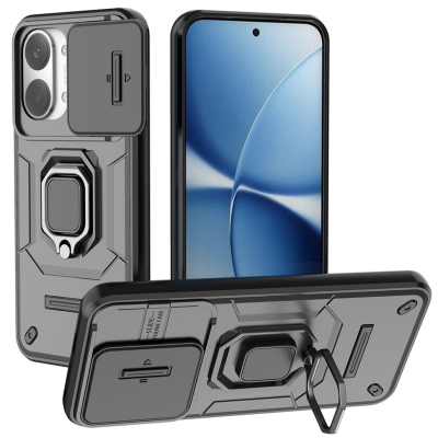 "Mozhi" Kickstand Tugevdatud turvalisus ümbris - must (Poco X8 Pro Max / Redmi Turbo 5 Max)