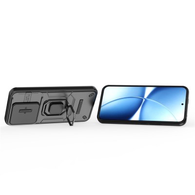 "Mozhi" Kickstand Tugevdatud turvalisus ümbris - must (Poco X8 Pro Max / Redmi Turbo 5 Max)