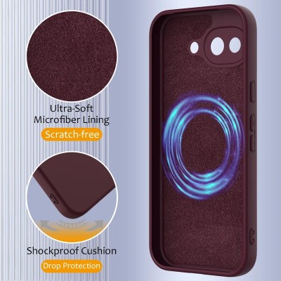 "Shell" MagSafe Kõva silikoon (TPU) ümbris - burgundia (Pixel 10a)