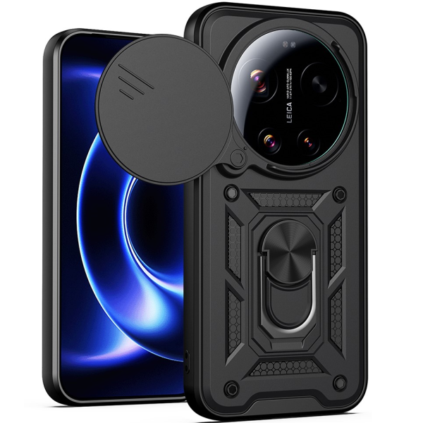 "AMORUS" Kickstand Tugevdatud turvalisus ümbris - must (Xiaomi 17 Ultra)