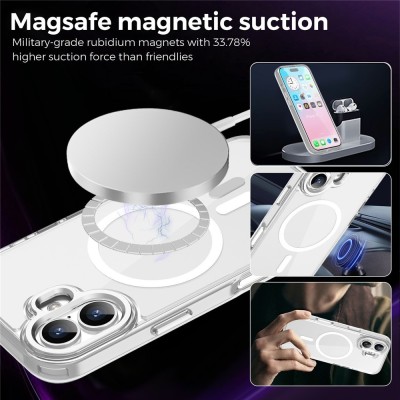 "Tubi" MagSafe kõva silikoonist (TPU) ümbris - läbipaistev (iPhone 17)