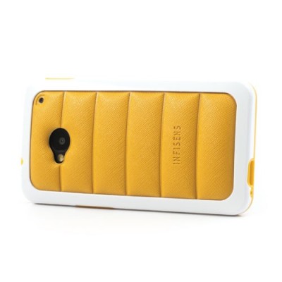 „Infisens“ Hybrid Bumper HTC One M7 geltonas dėklas (Dėkliukas) / Priedai.lt