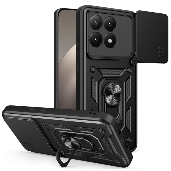 "Mozhi" Kickstand Tugevdatud turvalisus ümbris - must (Xiaomi 15T)