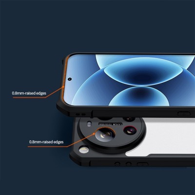 "XUNDD" Kõva silikoon (TPU) akrilinis kaaned - läbipaistev / must (Xiaomi 17 Ultra)