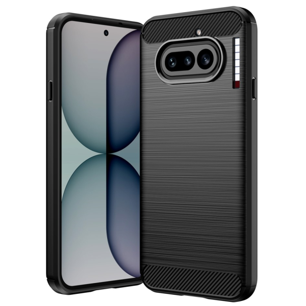 "AILES" Carbon kõva silikoon (TPU) ümbris – must (Nothing Phone 4a)