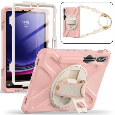 Tugevdatud turvalisus kaaned - Kergelt roosa (Galaxy Tab S7 11" / S8 11" / S9 11" / S9 FE 5G / S10 Lite)-st-st