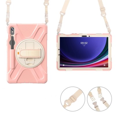 Tugevdatud turvalisus kaaned - Kergelt roosa (Galaxy Tab S7 11" / S8 11" / S9 11" / S9 FE 5G / S10 Lite)-st-st