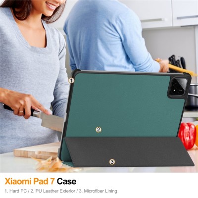 „Saige" Tahke kaaned - roheline (Xiaomi Pad 7 / Pad 7 Pro / Pad 8 / Pad 8 Pro / Poco Pad X1)