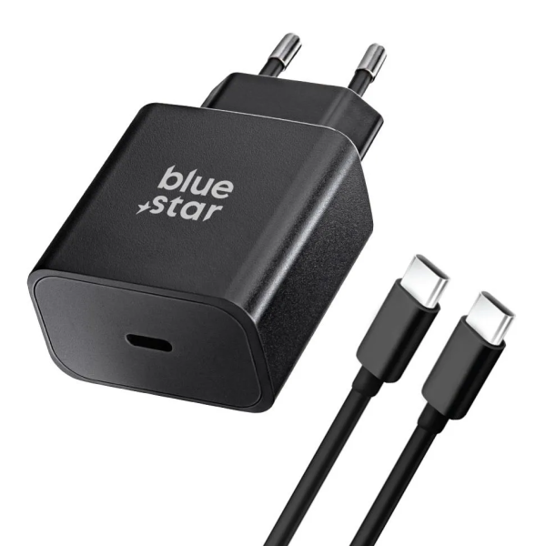 „Blue Star“ seinalaadija (25W) - must + USB-C traat