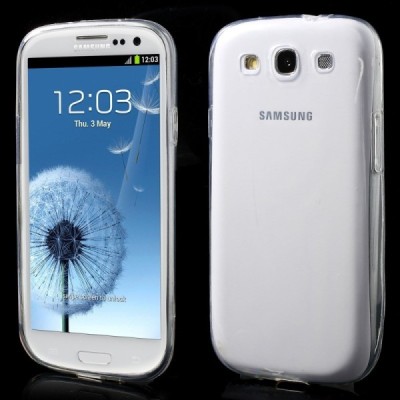 Samsung Galaxy S3 skaidrus (permatomas) kieto silikono TPU ploniausias pasaulyje dėklas / Priedai.lt