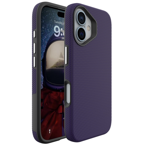 „TUKU“ Shockproof kõva silikoonümbris - lilla (iPhone 16)