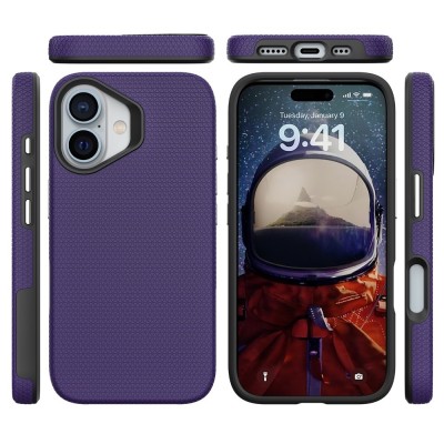 „TUKU“ Shockproof kõva silikoonümbris - lilla (iPhone 16)