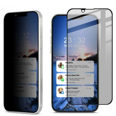 "IMAK" Tempered Glass must kaitsev ekraaniklaas 0.26 mm - privaatsus (iPhone 14 / 13 / 13 Pro)