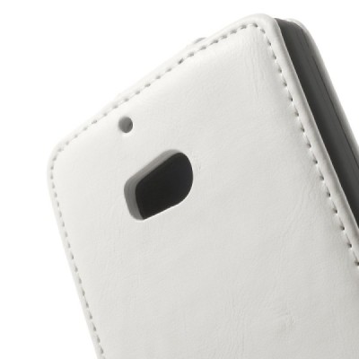 Nokia Lumia 930 klasikinis vertikaliai atverčiamas baltas odinis dėklas / Priedai.lt