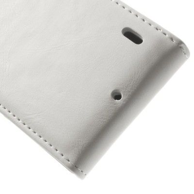 Nokia Lumia 930 klasikinis vertikaliai atverčiamas baltas odinis dėklas / Priedai.lt