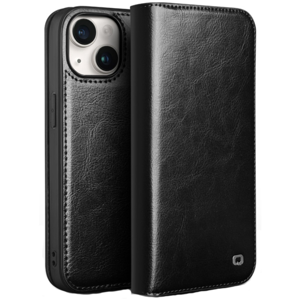 "QIALINO" tahke kaaned - must (iPhone 15)