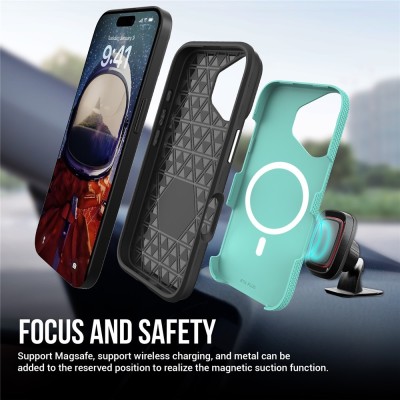 "TUKU“ Shockproof Magsafe kõva silikoonümbris - roheline (iPhone 17)
