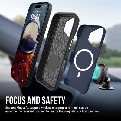 "TUKU“ Shockproof Magsafe kõva silikoonümbris - sinine (iPhone 17)