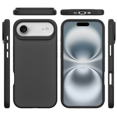 „TUKU“ Shockproof Magsafe kõva silikoonümbris - must (iPhone Air)