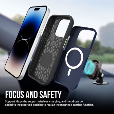 "TUKU“ Shockproof Magsafe kõva silikoonümbris - sinine (iPhone 16 Pro Max)