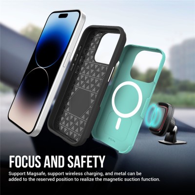 "TUKU“ Shockproof Magsafe kõva silikoonümbris - roheline (iPhone 16 Pro Max)