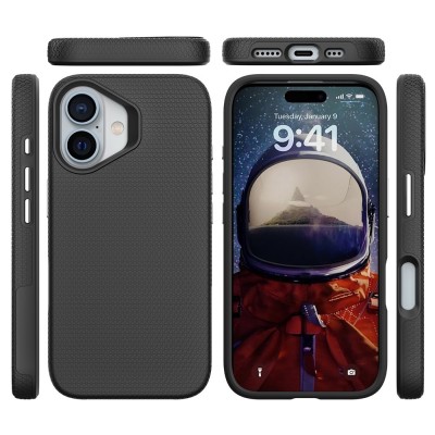 „TUKU“ Shockproof Magsafe kõva silikoonümbris - must (iPhone 16)