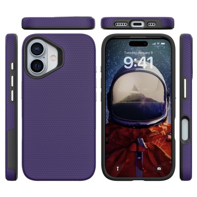"TUKU“ Shockproof Magsafe kõva silikoonümbris - lilla (iPhone 16)