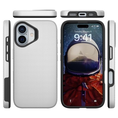 "TUKU“ Shockproof Magsafe kõva silikoonümbris - hõbedane (iPhone 16)