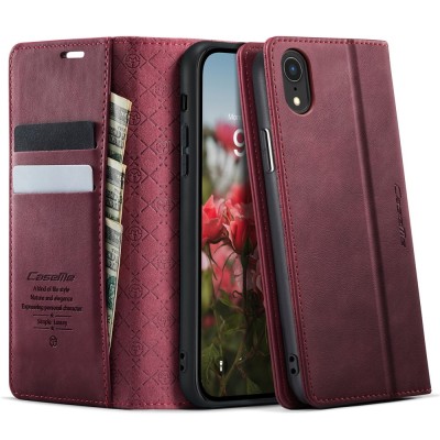 "CaseMe" Retro tahke kaaned - burgundia (iPhone Xr)