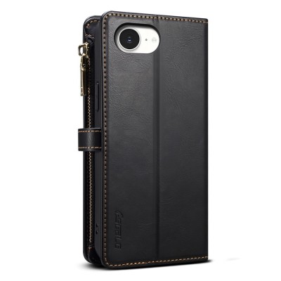 „ESEBLE“ Retro Solid kaaned eemaldatava rahakotiga - must (iPhone 17e / 16e)