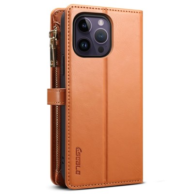 „ESEBLE“ Retro Solid kaaned eemaldatava rahakotiga - pruun (iPhone 16 Pro)