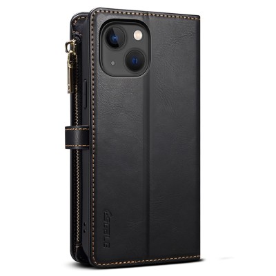 „ESEBLE“ Retro Solid kaaned eemaldatava rahakotiga - must (iPhone 15)