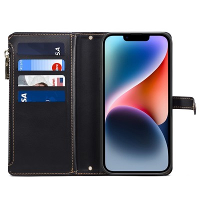 „ESEBLE“ Retro Solid kaaned eemaldatava rahakotiga - must (iPhone 15)