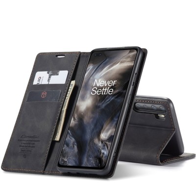 "CaseMe" Retro tahke kaaned - must (OnePlus Nord)