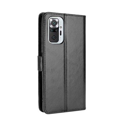 Xiaomi Redmi Note 10 Pro atverčiamas juodas odinis dėklas, knygutė - piniginė | Priedai.lt