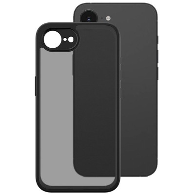 "Imak" Kõva silikoon (TPU) matt kaaned - toonitud / must (iPhone 17e / 16e)