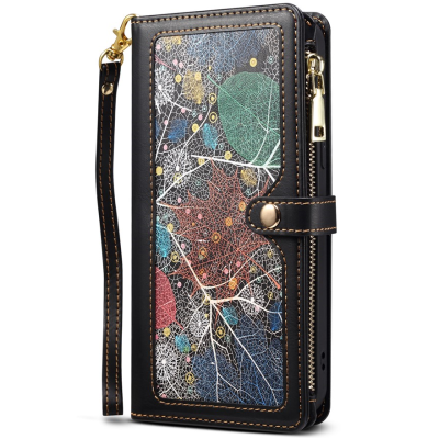 „ESEBLE“ Retro Solid kaaned eemaldatava rahakotiga - must (iPhone 6 / 7 / 8 / SE 2020 / SE 2022)