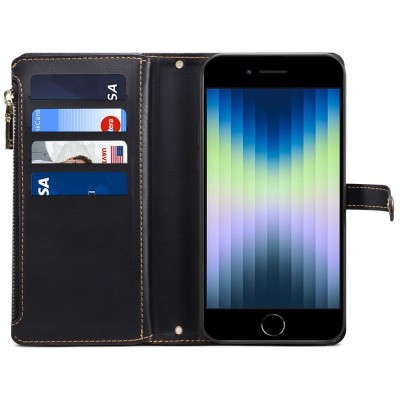 „ESEBLE“ Retro Solid kaaned eemaldatava rahakotiga - must (iPhone 6 / 7 / 8 / SE 2020 / SE 2022)