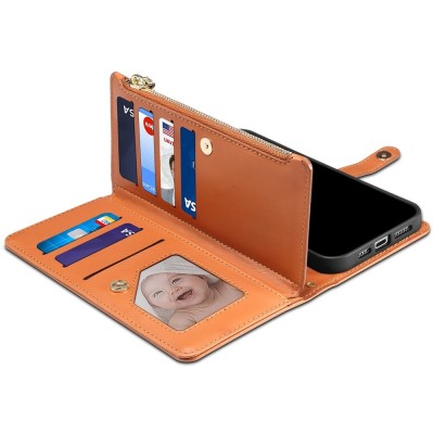 „ESEBLE“ Retro Solid kaaned eemaldatava rahakotiga - pruun (iPhone 6 / 7 / 8 / SE 2020 / SE 2022)