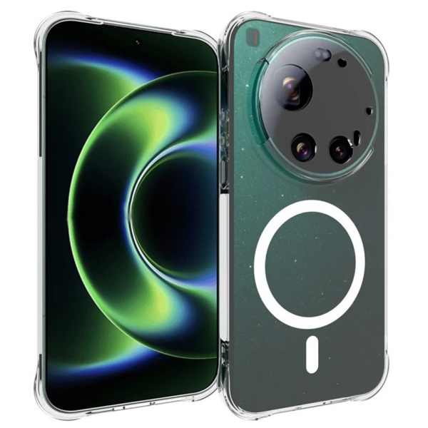"WANLONFENG" MagSafe kõva silikoon (TPU) ümbris – läbipaistev (Xiaomi 17 Ultra)