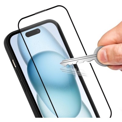 "WANLONFENG" MagSafe kõva silikoonümbris + ekraanikaitse - must (Xiaomi 17 Ultra)